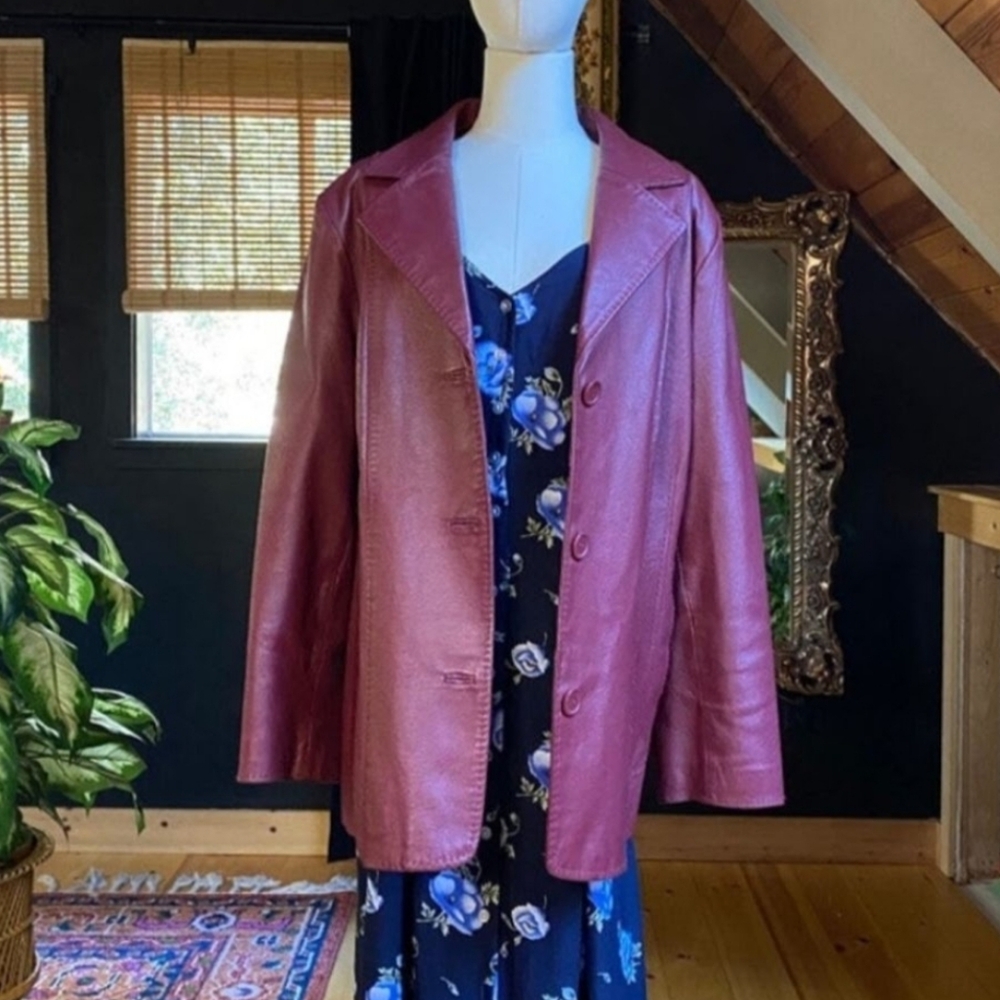 {Vintage} Red Leather Jacket